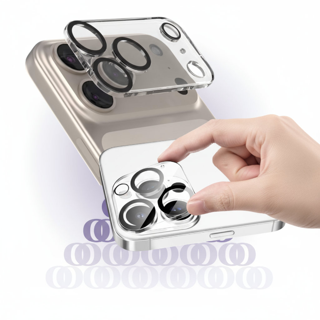 Protector de cámara para iPhone – protege tus lentes con estilo y seguridad. Fabricado en vidrio templado de alta dureza, este protector ofrece máxima resistencia contra rayones, caídas y polvo sin afectar la nitidez de tus fotos ni el enfoque de tu cámara. Su diseño ultrafino y transparente se adapta perfectamente al módulo de cámara de tu iPhone, manteniendo un acabado elegante y discreto. Instálalo fácilmente en segundos y asegura la máxima durabilidad de tus lentes. Compra ahora tu protector de cámara para iPhone y mantén tu cámara como nueva.