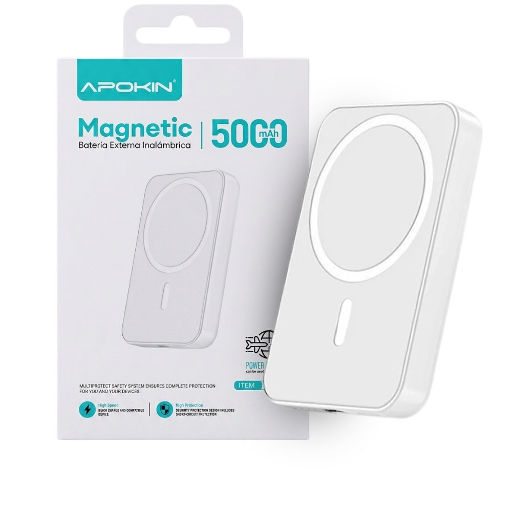 Batería Externa inalámbrica para Magsafe 5000mAh Apokin