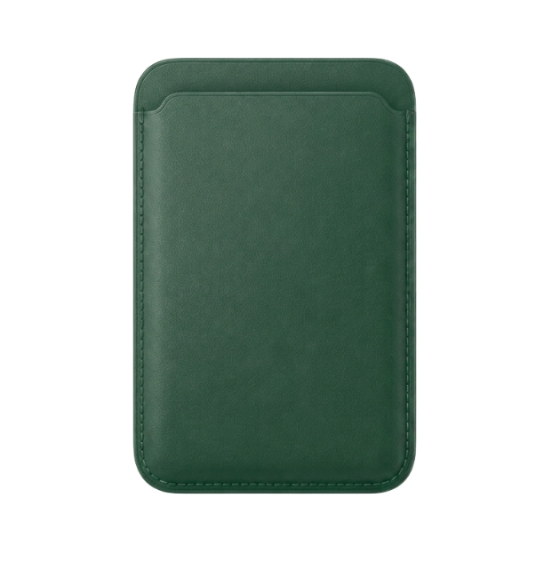 Cartera de trenzado fino compatible MagSafe Verde